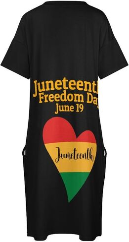 Juneteenth Freedom Day Women's Plus Size Dresses Loose Short Sleeve Summer Casual T-Shirt in Saudi Arabia