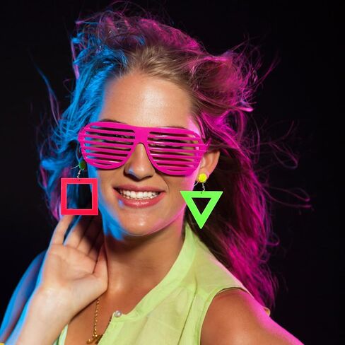 YAROMO 80s Outfit for Women, 80's Fanny Pack Glasses Hairband Fishnet Gloves Bracelet Earrings Necklace Neon Shorts Slouch Socks in Kuwait