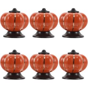 Toyvian Ceramic Pumpkin Drawer Pull Knobs 6pcs Set Porcelain Cabinet Door Handles for Room Dresser Closet Shoe Cabinet Decor in Saudi Arabia