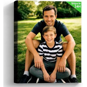 TYPTEK Custom Canvas Prints Personalized with Your Photo, Ships Next Day Ready to Hang, Made in USA Photo Canvas Wall Art for Graduation, Father’s Day, Wedding, Baby, Family & Pet Memorial Gifts in Saudi Arabia