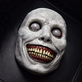 Creepy Halloween Mask,Smiling Demon Scary Adults Plastic Masks Costume Creepy Cosplay Huanted House Props Halloween Party in Saudi Arabia