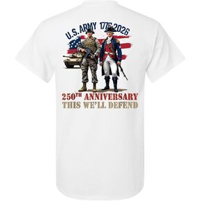 Patriot Pride Men’s Graphic T-Shirt – U.S. Army 250th Anniversary This We’ll Defend 1775–2025 Military Tribute Design in Kuwait