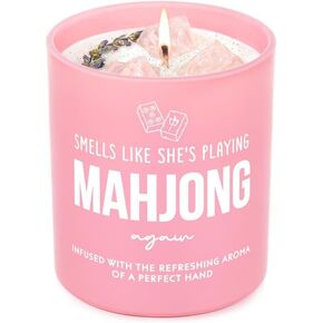 Mahjong Gifts for Women, Funny Mah Jongg Accessories, Gifts for Mahjong Lovers, Game Night Mother's Day Christmas Birthday for Mom Friend - Handmade Relaxing Lavender Scented Candle 10oz in Saudi Arabia