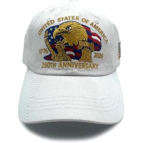 250th Anniversary USA Hat, Embroidered Adjustable 250 Anniversary USA Hat,Patriotic Bald Eagle Baseball Cap for Men Women in Saudi Arabia