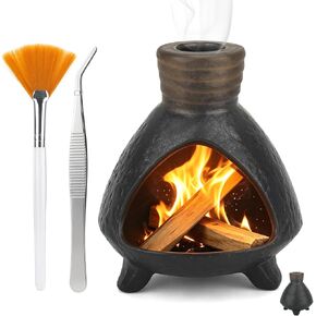 Palo Santo Chimney,Palo Santo Holder Ceramic Aroma Holder Incense Holder for Sticks Sage Cones Incense Burner Ceramic Mini Chimney for Meditation Yoga, Ash Catcher Room Home Decor (Coffee-A) in Saudi Arabia