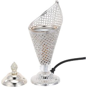 Baluue الكهربائية البخور الموقد الفضة المكونات المعدنية في اللبان البخور دفئا حامل الروائح العربية للديكور المنزل والتأمل in Kuwait