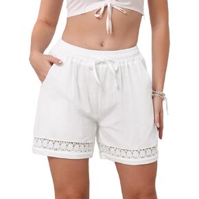 Allegra K Linen Shorts for Women's Casual Summer Beach Drawstring High Waisted Shorts with Pockets in Saudi Arabia