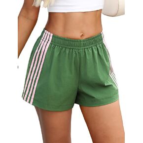 ELLEVEN Women’s Athletic Baggy Track Shorts, Elastic Waist Mini Striped Sport Short Y2k Gym Soccer Workout Shorts in Saudi Arabia