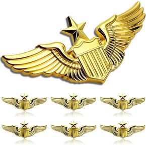 100/Pack Gold Pilot Wings Pins Badge, Flight Attendant Costume Air Force Wing Lapel Pin for Hat Shirt Uniform in Saudi Arabia