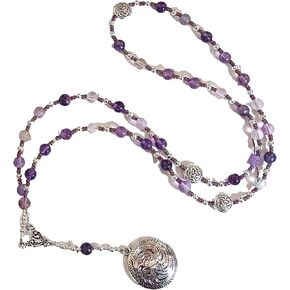 Sigyn Prayer Bead Necklace in Rainbow Fluorite: Norse Goddess of Devotion, Bride of Loki in Saudi Arabia