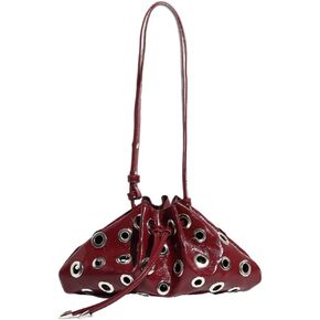 Women Rivet Bucket Handbag Large Capacity Metal Stud Y2K Shoulder Bag PU Leather Drawstring Crossbody Bag in Kuwait