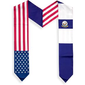 USA And Navy Flag Graduation Stole,Satin Embroidery Graduation Sash for International Students,72 Inch Length. in Kuwait
