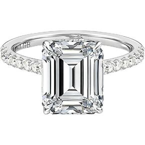 Gem's Beauty Radiant Cut Engagement Rings for Women – 4 Carat D Color VVS1 Moissanite Wedding Ring in 925 Silver Moissanite Rings for Women Premium Promise Ring Gift in Saudi Arabia