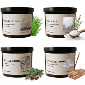 VOHO Wickless Candles for Candle Warmer Lamp, Set of 4 Scented Candles for Men Fathers Day Birthday Christmas Valentines Gifts, 26oz Soy Candle Sets for Candle Warmer(Cedar/Sandalwood/Sea Salt/Grass) in Saudi Arabia