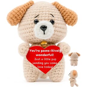 Teacher Gifts for Women and Men, Teacher Appreciation Gifts, Handmade Crochet Puppy Keepsake with Thank You for Helping Me Grow Card, Thank You Gift from Student, End of School Year Teacher Gift in Saudi Arabia