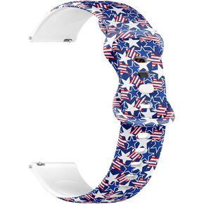 18mm Quick Release Soft Sillicone Sports Watch Band (Usa Stars Stripes) Replacement Rubber Strap Bracelet for Women, Men in Saudi Arabia