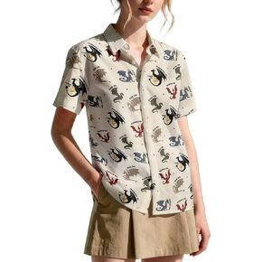 99TIMORO Fantasy Character Button Shirt Women, Novel Movie Themed Button Short Sleeve for Valentine's Day in Saudi Arabia