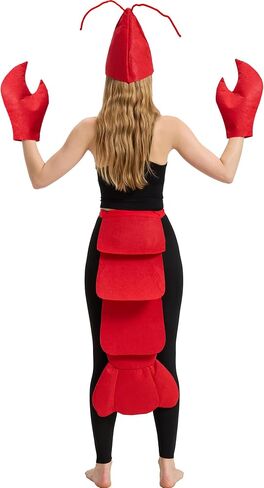 Lobster Crawfish Costume Set with Hat, Claws and Tail, One Size | Funny Lobster Crawfish Accessories Set for Teens and Adults, Halloween Parties, Seafood Festivals, Parades and Themed Events in Saudi Arabia