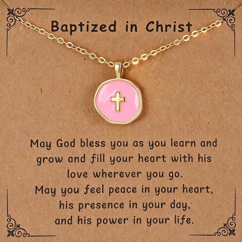 Colorful Cross Necklace for Women Girls, Valentines Day | Birthday | First Communion | Christmas Gift | Easter Gifts in Saudi Arabia