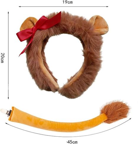 Kirei Sui 4-Piece Lion Ears Headband, Tail and Paws Costume for Halloween Party Accessories in Saudi Arabia