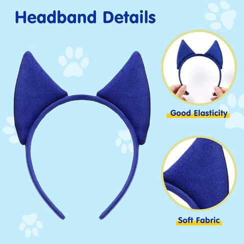 Blue Cat Costume Accessories – Cat Ears Headband&Tail, T-Shirt, Tutu, School Book Costume for Read Across America in Saudi Arabia