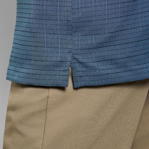 قميص Van Heusen رجالي بأكمام قصيرة للتخييم - مقاس عادي بياقة مدببة وزر سفلي مع جيب، ماص للرطوبة سريع الجفاف in Kuwait