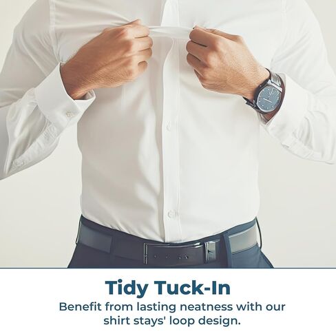 Comfy Clothiers Adjustable Shirt Garters for Men and Women - 25 Inches Elastic Original Stirrup Shirt Stays - Keeps Shirts Tucked in All Day - Easy-to-Wear Garter Straps with Foot Loop - Black in Saudi Arabia