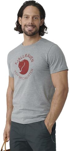 Fjällräven Fox Men's T-Shirt - Breathable, Comfortable, Organic Cotton Fabric, Classic Logo - Hiking, Travel in Saudi Arabia