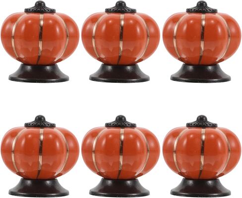 Toyvian Ceramic Pumpkin Drawer Pull Knobs 6pcs Set Porcelain Cabinet Door Handles for Room Dresser Closet Shoe Cabinet Decor in Saudi Arabia
