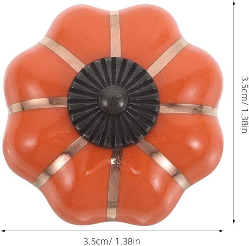 Toyvian Ceramic Pumpkin Drawer Pull Knobs 6pcs Set Porcelain Cabinet Door Handles for Room Dresser Closet Shoe Cabinet Decor in Saudi Arabia