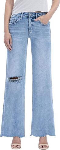Lovervet by VERVET Women's High Rise Wide Leg Jeans in Saudi Arabia
