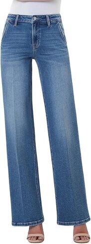 Lovervet by VERVET Women's High Rise Wide Leg Jeans in Saudi Arabia