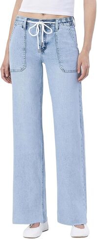 Lovervet by VERVET Women's High Rise Wide Leg Jeans in Saudi Arabia