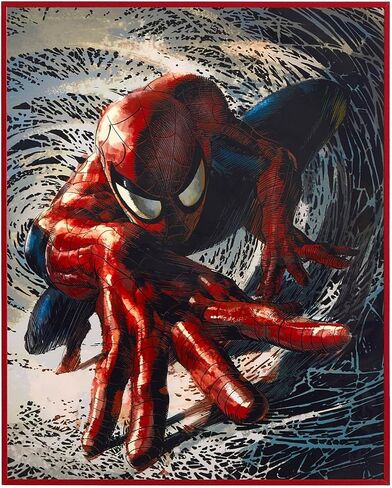 Marvel Spiderman 16"x20" High Gloss Framed Wall Art,Superhero Canvas Print, Action Comic Poster Decor for Boys Bedroom, Playroom or Game Room,Framed Ready to Hang Home Decoration in Kuwait
