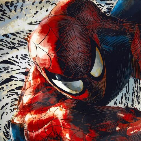 Marvel Spiderman 16"x20" High Gloss Framed Wall Art,Superhero Canvas Print, Action Comic Poster Decor for Boys Bedroom, Playroom or Game Room,Framed Ready to Hang Home Decoration in Kuwait
