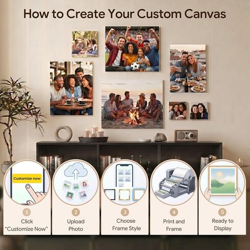 TYPTEK Custom Canvas Prints Personalized with Your Photo, Ships Next Day Ready to Hang, Made in USA Photo Canvas Wall Art for Graduation, Father’s Day, Wedding, Baby, Family & Pet Memorial Gifts in Saudi Arabia