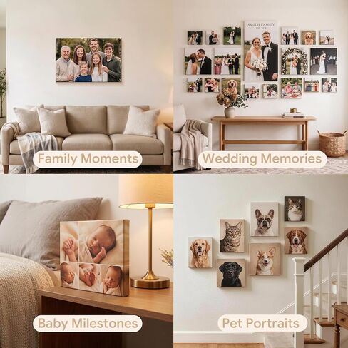 TYPTEK Custom Canvas Prints Personalized with Your Photo, Ships Next Day Ready to Hang, Made in USA Photo Canvas Wall Art for Graduation, Father’s Day, Wedding, Baby, Family & Pet Memorial Gifts in Saudi Arabia