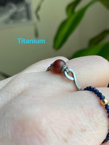 Frosted Sardonyx 6mm Bead Ring in Stainless Steel- Silver-Bronze-Copper- Black Iron-Titanium-Niobium-14K Gold-14K Rose Gold Hand Hammered Ring Sizes 4-16 in Kuwait