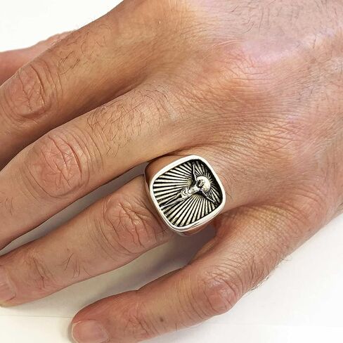 Handmade Crucified Jesus Ring, Crucifix Christ Signet Ring, Christian Statement Ring, Silver Religious Ring, Gold Plated Jesus Ring in Saudi Arabia