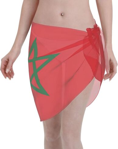 Flag Sarong Wraps for Women Swimwear Cover Ups Summer Beach Suit Bathing Wrap Swimsuit Chiffon Wraps in Saudi Arabia