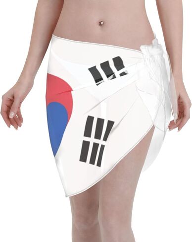 Flag Sarong Wraps for Women Swimwear Cover Ups Summer Beach Suit Bathing Wrap Swimsuit Chiffon Wraps in Saudi Arabia
