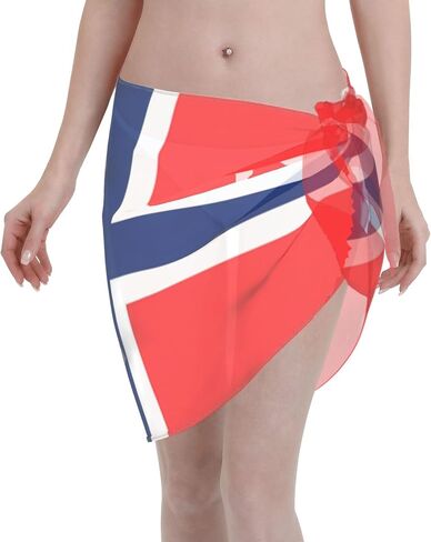 Flag Sarong Wraps for Women Swimwear Cover Ups Summer Beach Suit Bathing Wrap Swimsuit Chiffon Wraps in Saudi Arabia