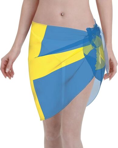 Flag Sarong Wraps for Women Swimwear Cover Ups Summer Beach Suit Bathing Wrap Swimsuit Chiffon Wraps in Saudi Arabia