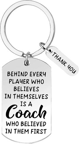 Keychains Gifts Coach Appreciation Gift Thank You Keychain Gift for Hockey Baseball Soccer Football Volleyball Team Fitness Instructor Valentine's Day Keyring (Silver) in Saudi Arabia
