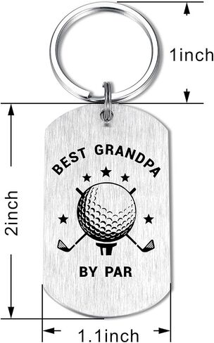 Golf Gifts for Grandpa - Best Grandpa by Par Golf Keychain for Grandchild - Golfer Grandfather Gift for Christmas, Father’s Day, Birthday in Saudi Arabia