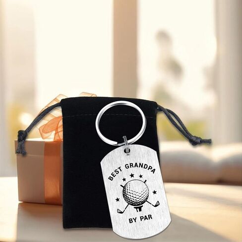 Golf Gifts for Grandpa - Best Grandpa by Par Golf Keychain for Grandchild - Golfer Grandfather Gift for Christmas, Father’s Day, Birthday in Saudi Arabia