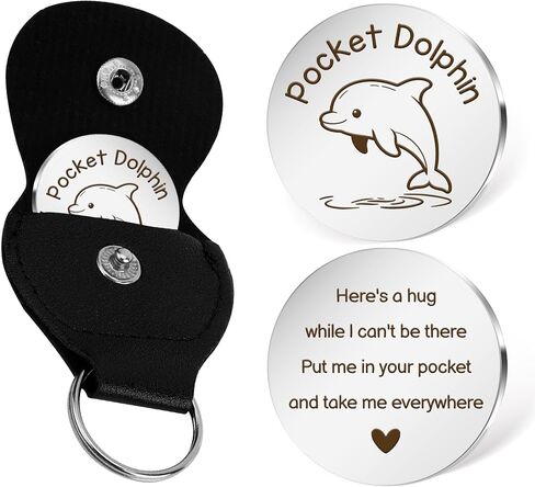 Dolphin Themed Gifts Dolphin Keychain Cute Animal Pocket Hug Token Emotional Support Gift Small Christmas Stocking Stuffers for Dolphins Lovers Boyfriend Girlfriend Son Daughter Best Friend in Saudi Arabia