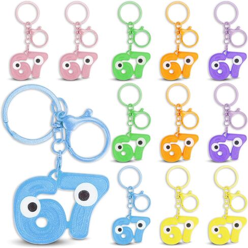 12 Pack 67 Keychain - Italian Brainrot 67 Meme, Funny Keychains - 6 7 Keychain, Novelty Gift for Meme Lovers, Six Seven Stuff Backpack & Bag Charm Accessory Party Favors in Saudi Arabia