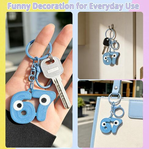 12 Pack 67 Keychain - Italian Brainrot 67 Meme, Funny Keychains - 6 7 Keychain, Novelty Gift for Meme Lovers, Six Seven Stuff Backpack & Bag Charm Accessory Party Favors in Saudi Arabia