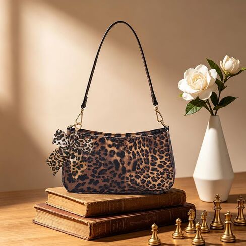 Leopard Print Purse, Classic Cheetah Print Bag for Women, Cheetah Purses with Leopard Print Bow in Saudi Arabia